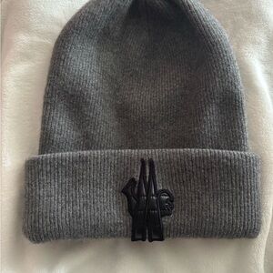Moncler Charcoal Knit Beanie